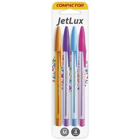Caneta Esferografica JET LUX 4 Cores (LR/RX/AZ/RS)
