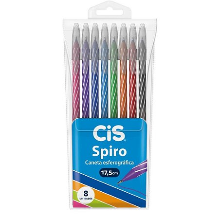Caneta Esferografica CIS Spiro 0,7MM 8CORES