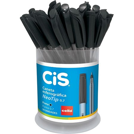 Caneta Esferografica CIS Neotip Preta 0.7MM