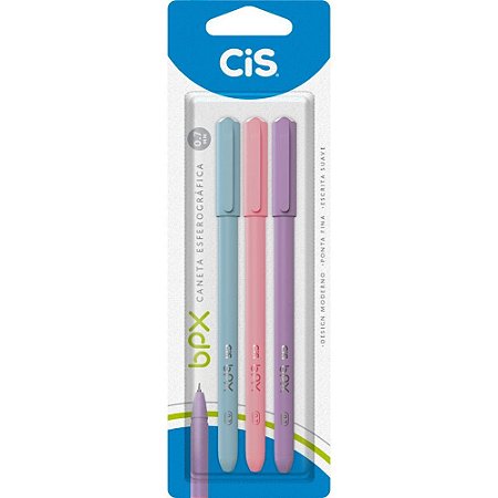 Caneta Esferografica CIS BPX 0,7MM BL.C/3 Cores (7909438038919)