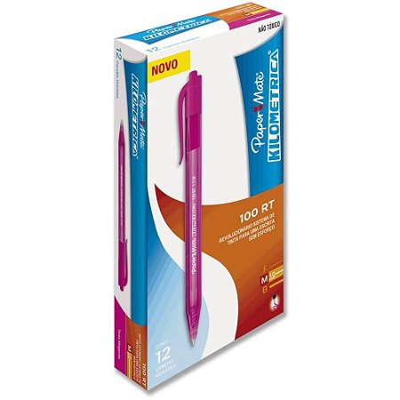 Caneta Retratil Kilometrica 100RT Magenta