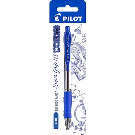 Caneta Retratil BPGP-SUPER GRIP-10R 0.7 Azul