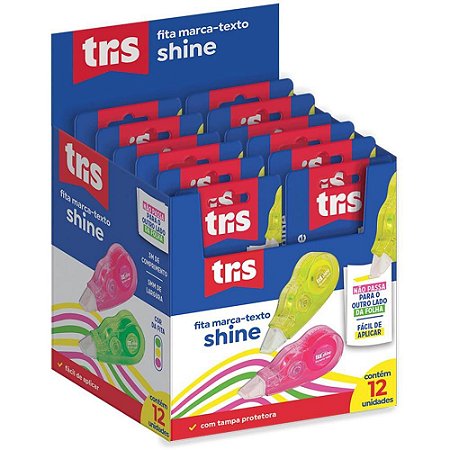 Caneta Marca Texto TRIS Shine Fita 3CORES Neon