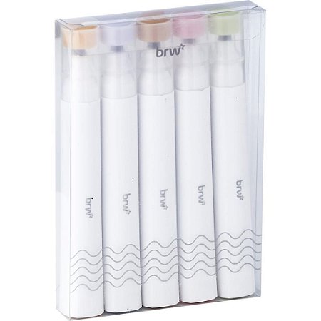 Caneta Marca Texto Boho Ponta Flexivel 5CORES (S)