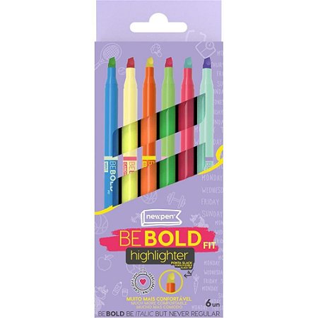 Caneta Marca Texto Bebold FIT 6 Cores