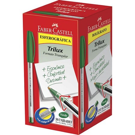Caneta Esferografica Trilux Ponta Media Verde
