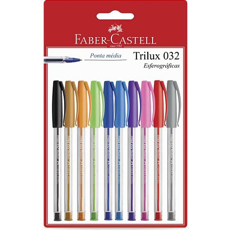 Caneta Esferografica Trilux Colors 1.0MM 10 Cores