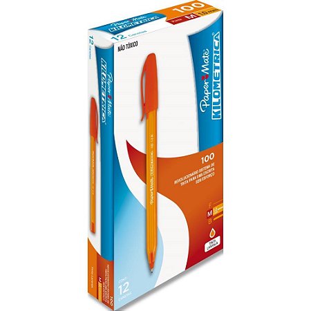 Caneta Esferografica Kilometrica 100 Colorz Laranja