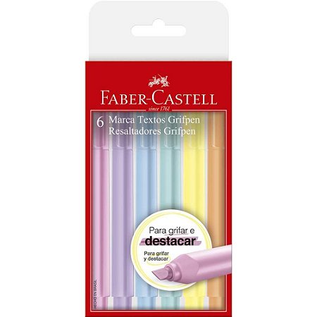 Caneta Marca Texto Grifpen 6CORES Pastel