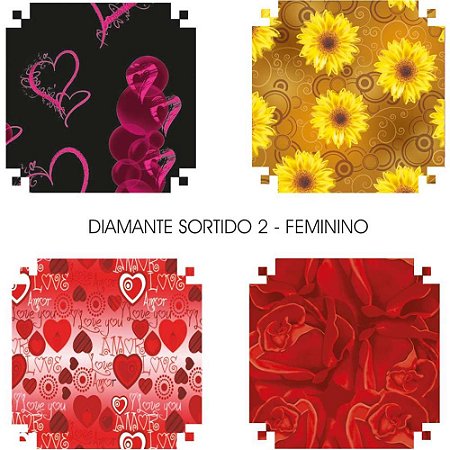 Papel Presente 50X60CM Couche Linha Diamante Feminino II 4MD