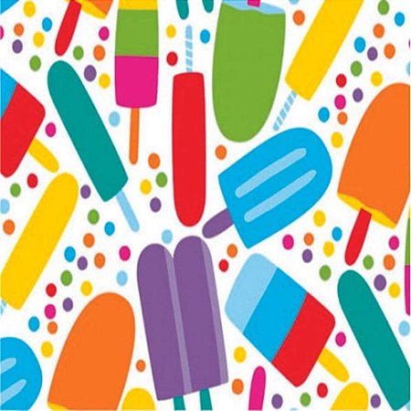 Papel Presente Bobina Couche 60CM.MOD.628 Sorvete 100MT VMP