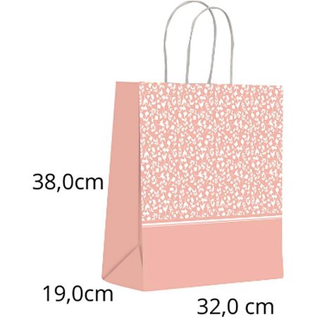 Sacola para Presente Decorada Nude Rosas GD 32X38X19CM - SCRITY