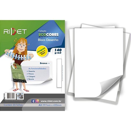 Bloco para Educacao Artistica Desenho BCO A3 140G.20F.29X42C