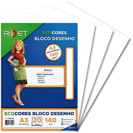 Bloco para Educacao Artistica Desenho BCO A3 140G.20F.29X42C