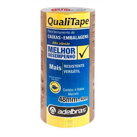 Fita para Empacotamento Qualitape 48MMX40M. Marrom