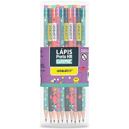 Lapis Preto Redondo Decorado Game HB C/BORRACHA (S)