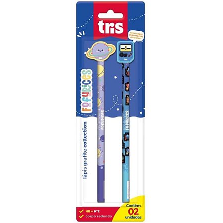 Lapis Preto Redondo Decorado TRIS Fofurices C/BORRACHA (S)