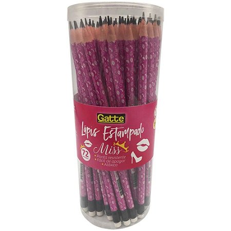 Lapis Preto Redondo Decorado MISS/DIVA C/BORRACHA (S)
