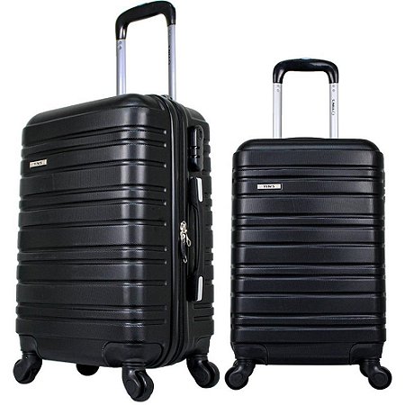Mala de Viagem ABS 360° C/2 Pecas Preta KIT.C/02