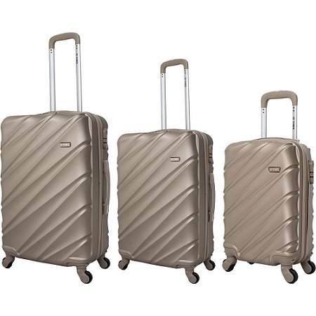 Mala de Viagem ABS 360° C/3 Pecas Champagne KIT.C/03