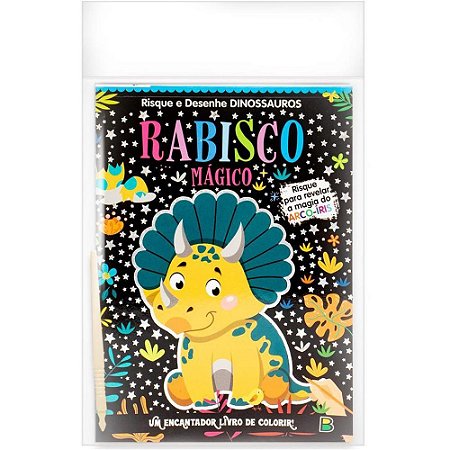 Livro Infantil Colorir Rabisco Magico Dinossauro 8PAG