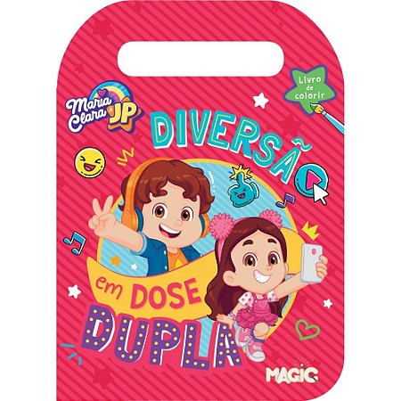 Livro Infantil Colorir CARREGUE-ME Maria Clara e JP