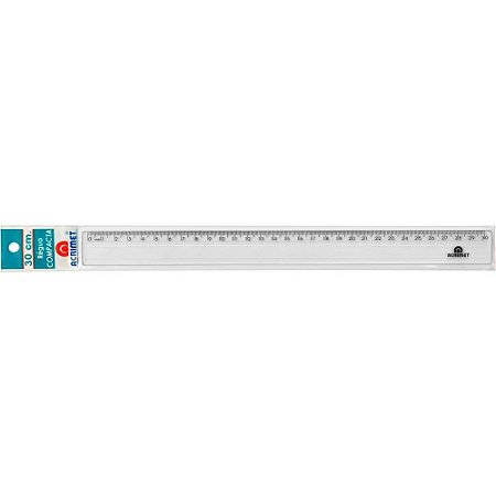 Regua de Poliestireno Compacta Cristal 30CM (7896292250116)