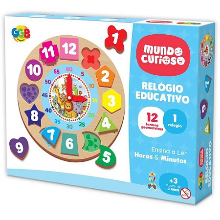 Brinquedo Pedagogico Relogio Numeros e Formas