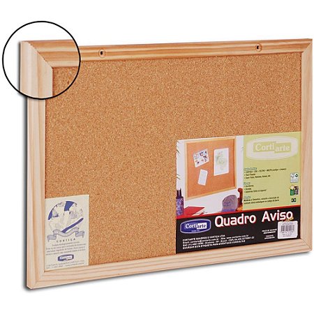 Quadro Aviso Moldura Madeira Cortica Standard 060X045CM