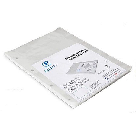 Envelope Plastico Oficio 4FUROS Medio 0,10MM (7898504392317)