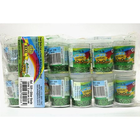 Glitter PVC Verde Potes 3G. (7898286940164)