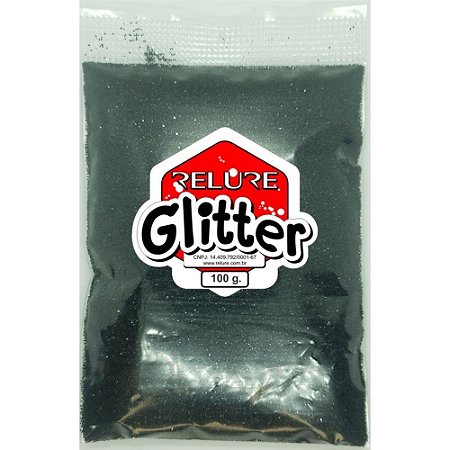 Glitter PVC Preto 100G.