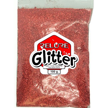 Glitter PVC Vermelho 100G.