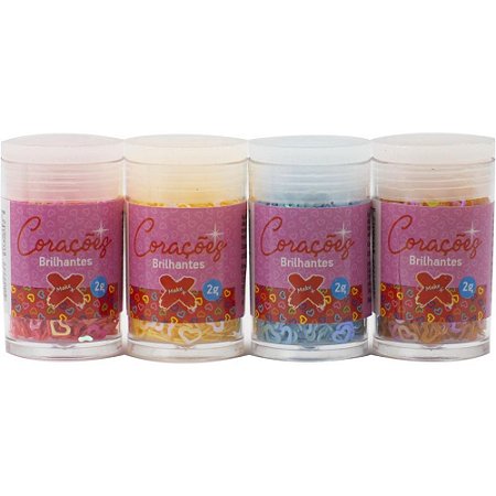 Glitter Poliester Coracao Neon Pote C/2G