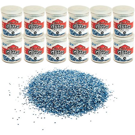 Glitter PVC Azul Claro Pote 3G.