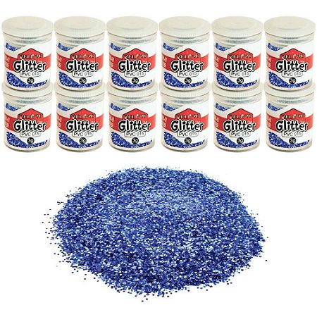 Glitter PVC Azul Royal Pote 3G.