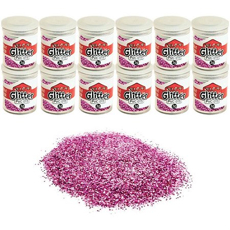 Glitter PVC Rosa Potes 3G.