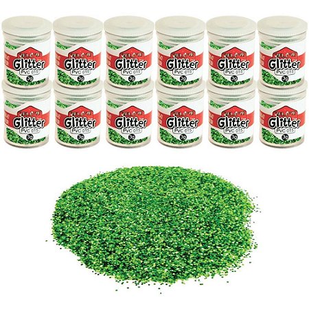 Glitter PVC Verde Bandeira Potes 3G.
