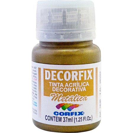 Tinta Acrilica Decorfix Metalica 37ML Ouro