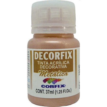 Tinta Acrilica Decorfix Metalica 37ML Ouro RO