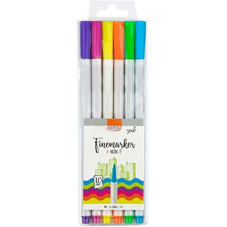 Pincel Marcador Finemarker Neon 1.0MM C/6