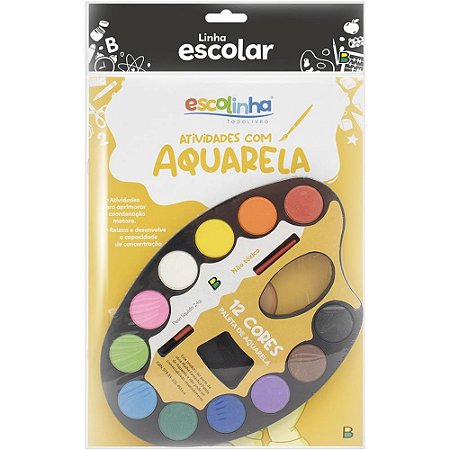 Livro Aquarela Escolinha Paleta Livr+pinc 12C