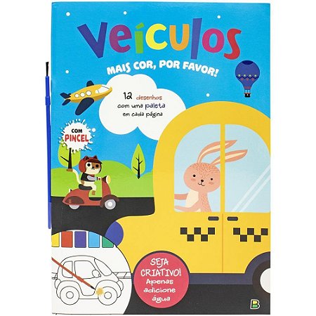 Livro Aquarela Mais COR P/FAVOR Carros 12P