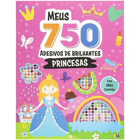 Livro com Adesivos 750 Ades.strass Princesas 32PG