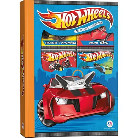 Livro Brinquedo Ilustrado BOX HOT Wheels C/6 Mini Livros