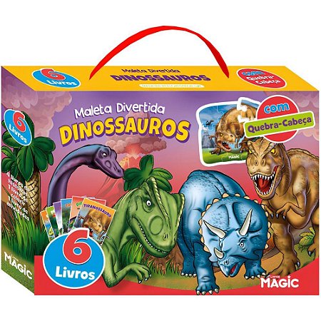 Livro Brinquedo Ilustrado Dinossauro 6LIVROS+1QUEBRA CAB