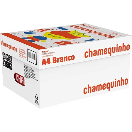 Papel Sulfite A4 Chamequinho 75G.BCO C/100F