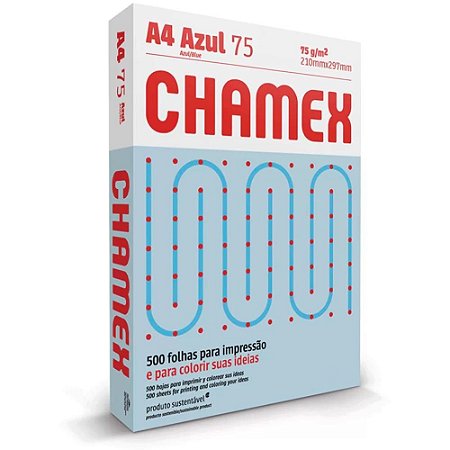 Papel Sulfite A4 Colorido Chamex 75G Azul