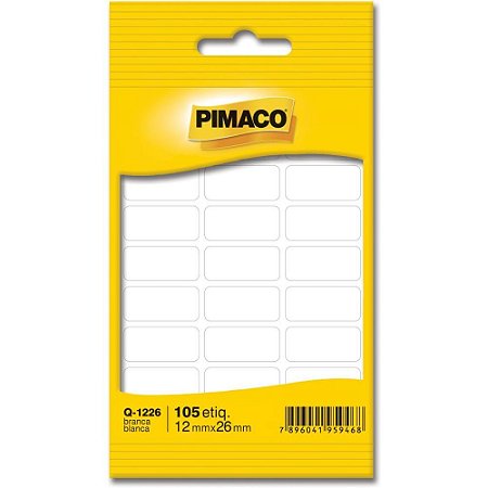 Etiqueta Retangular Q-1226 Branca Multiuso 12X26MM