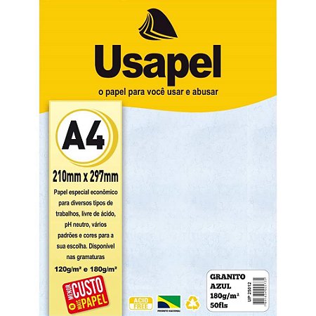 Papel A4 Granito Usapel Azul 180G.